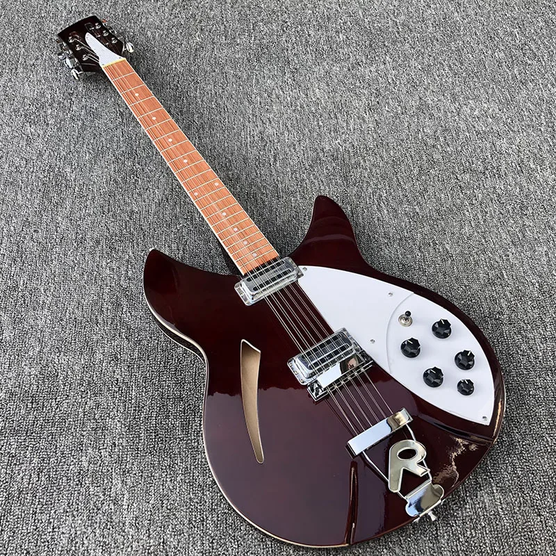 

12-string guitar,R360Electric Guitar,have two output ,rosewood fingerboard has the gloss of varnish on it,free shipping