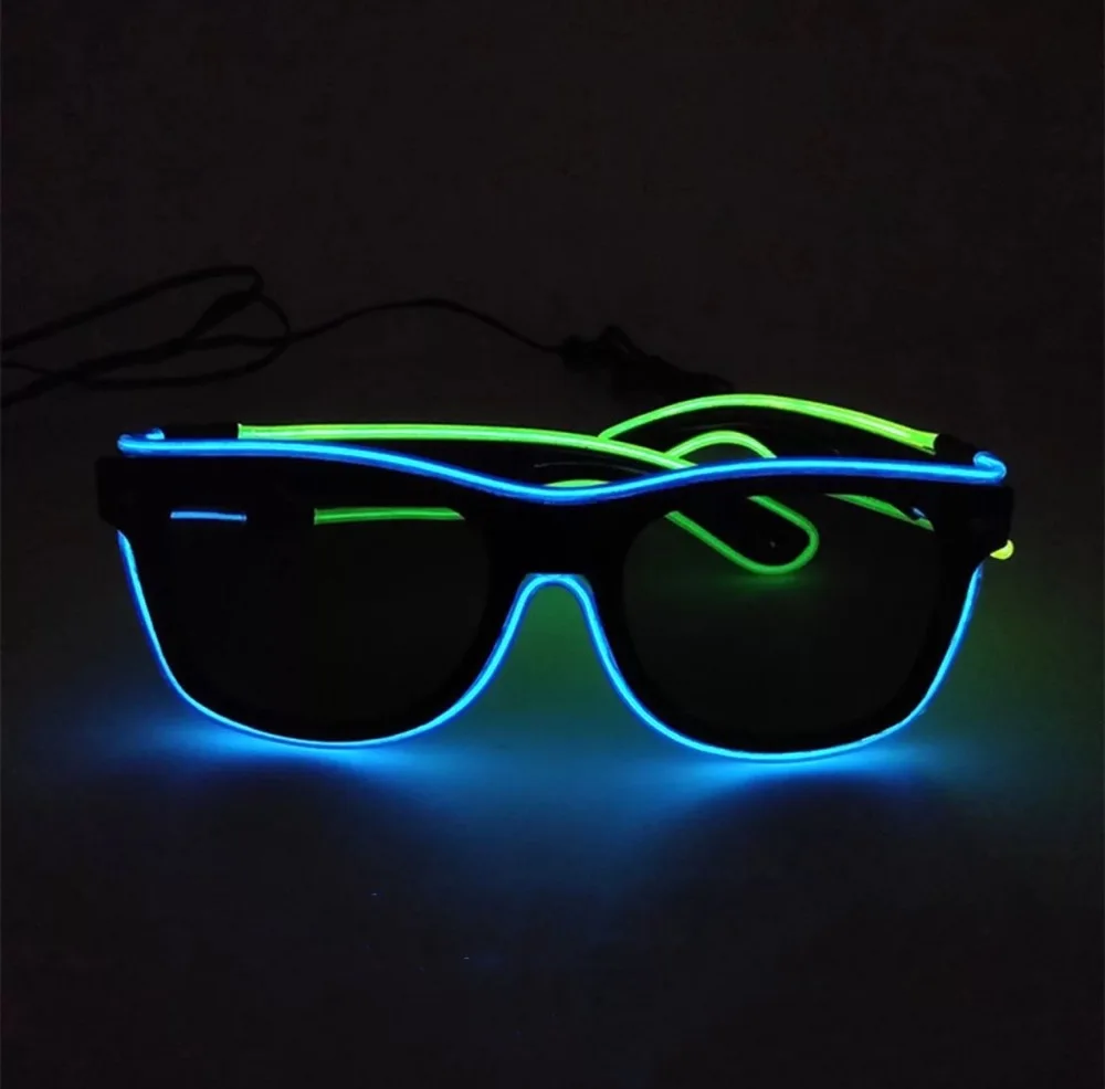 

EL Wire Strip Light Glowing Shades Eye-wear Glasses Party Bar Decor Led Light Special Shutter Light Up/Cool