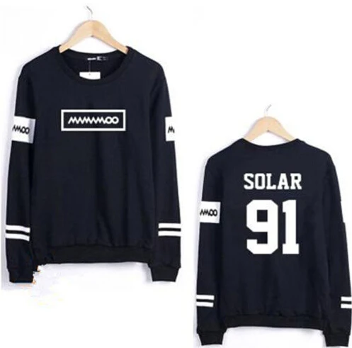  Kpop mamamoo solar moonbyul member name printing o neck thin sweatshirt for spring fashion pullover