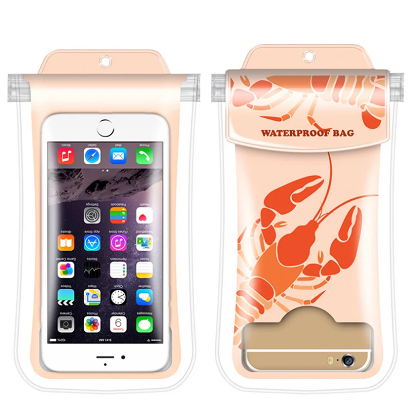 Large Touch Screen Mobile Phone Waterproof Case Watertight Bag Undersea World