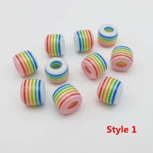 10 шт./лот, вязанные крючком косички для детей и женщин, разноцветные косички для волос, дредлок, бусины, кольца, трубка, около 6 мм, отверстие для волос, аксессуары