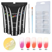 9 шт./компл. Builder расширение кристалл желе резинка поли гель набор для ногтей УФ-лак Френч лак для ногтей жесткий желе гель Art Kit
