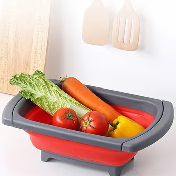 

Foldable Colander Fruit Vegetable Washing Basket Strainer Strainer Collapsible Drainer Handle Kitchen Tools RT99