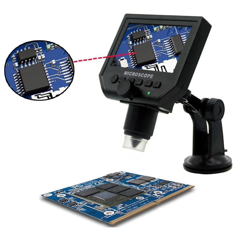 

600x Digital HD Electronic Microscope with Sucker Portable 3.6MP Microscopes 4.3" LCD Pcb Motherboard Repair Endoscope Magnifier