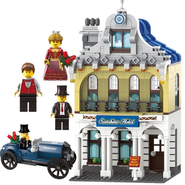 Models building toy 1127 CITY Sunshine Hotel Deluxe Villa Suite Model