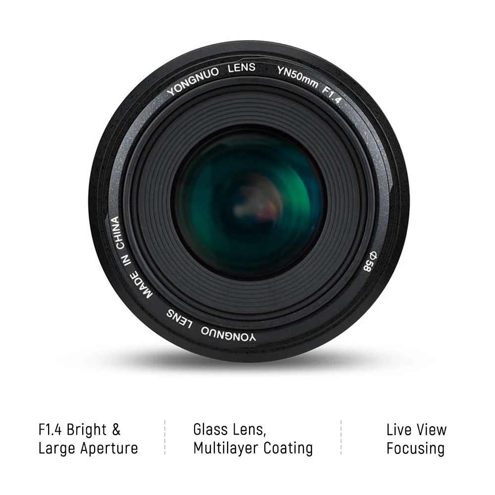 YONGNUO YN50mm F1.4 автоматическая фокусировка 50 мм стандартный объектив с большой апертурой для Canon EOS 760D 70D 5D2 5D3 600D 7D DSLR камеры