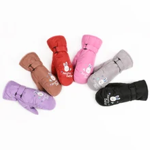 Детские перчатки с мультяшными кроликами, зимние лыжные водонепроницаемые перчатки, теплые зимние перчатки для детей, спортивные перчатки на открытом воздухе