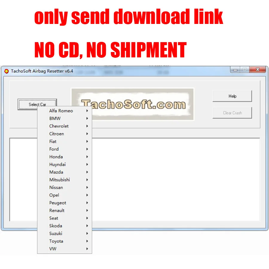 Новейший ресеттер подушки безопасности Tachosoft V6.4 для удаления Crashdata из отвалов подушки безопасности ЭБУ - Цвет: download link no cd