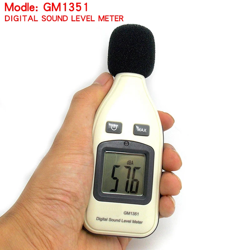 

High Quality 30-130dBA Digital Noise Sound Level Meter 1.5 dB Accuracy Decibel Logger Tester LCD Automatic Backlight GM1351