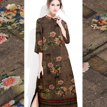 

Retro heavy silk linen fabric soft delicate skirt cheongsam chinese silk fabric natural linen fabric wholesale linen cloth