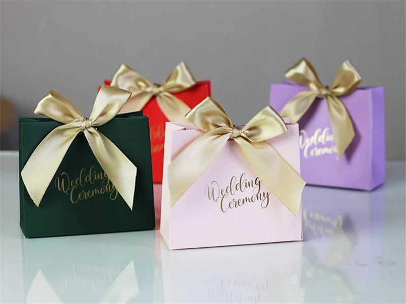 1 20pcs Bow-knot Candy Box for Wedding Decor Gift Packaging Paper Box Baptism Birth Baby Shower Birthday Gifts Bag Event Party Supplies