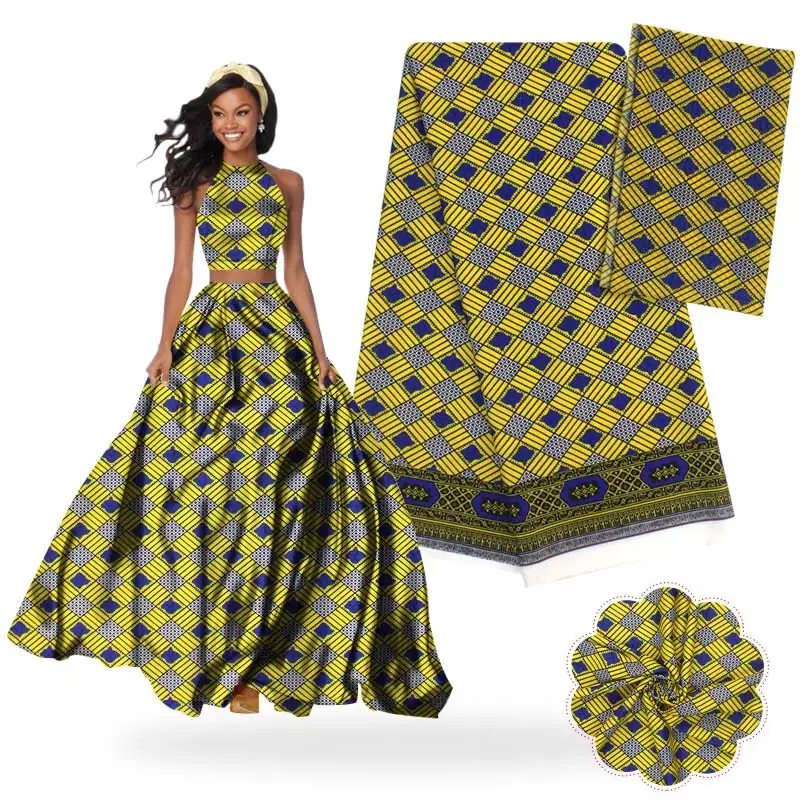 

African print silk satin fabric hot selling african silk with chiffon fabric