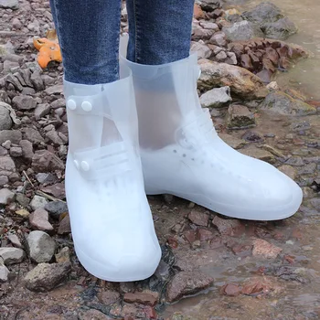 

Lizeruee Waterproof Protector Shoes Boot Cover Unisex Buckle Rain Shoe Covers High-Top Anti-Slip Thicken Rain Shoes Cases