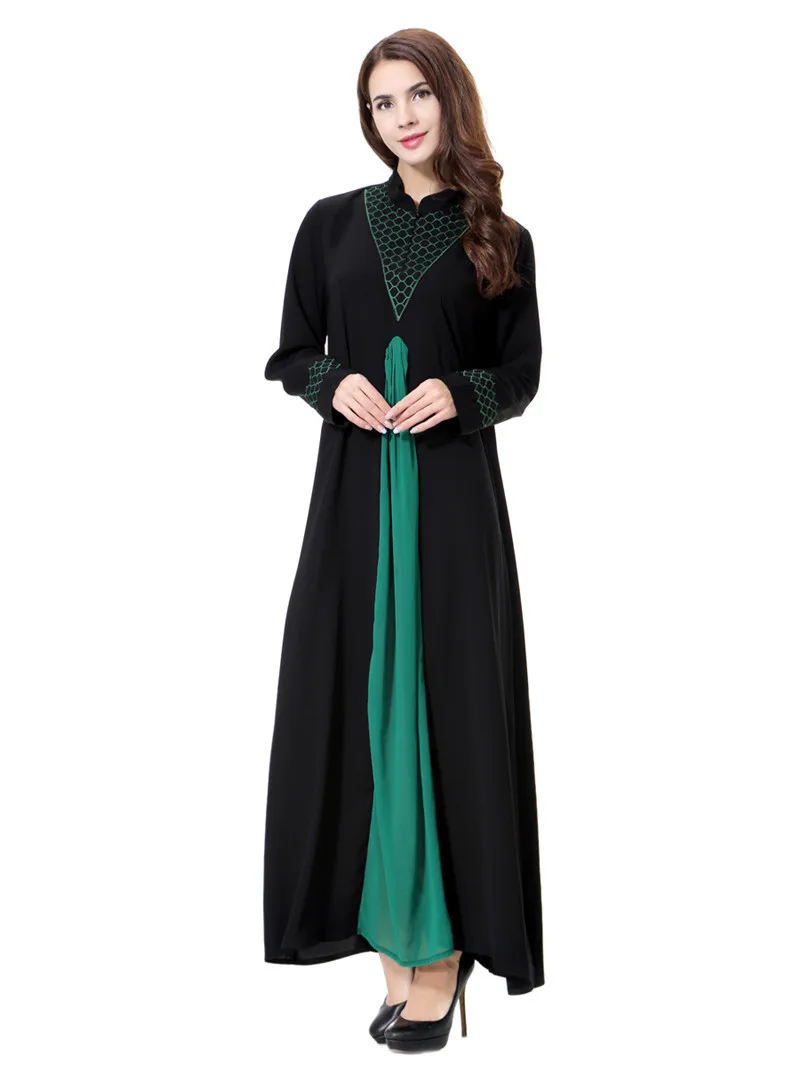 Мусульманское платье абайя женское с длинным рукавом арабское Макси abaya Jalabiya исламские женщины одевают одежду Ближний Восток халат кафтан