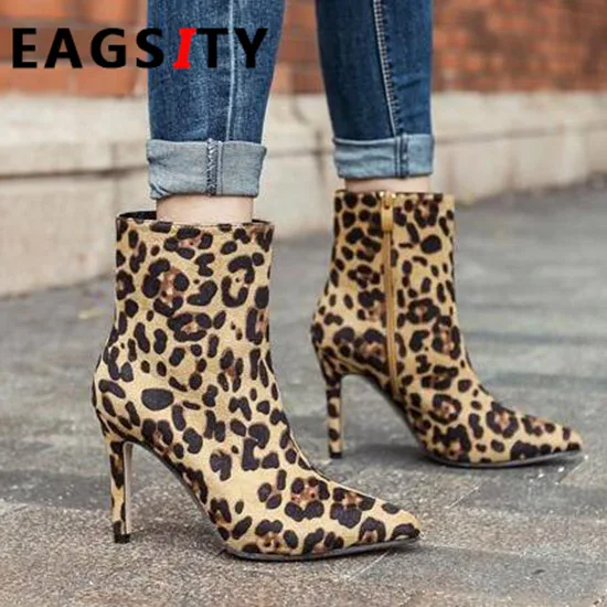 chelsea boots with leopard print heel