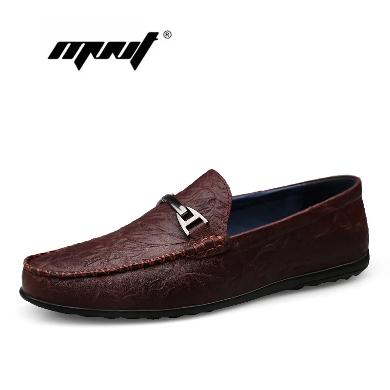 

Handmade Soft Genuine Leather Casual Shoes Men Spring/Autumn Slip On Loafers Moccasins Rubber Men Shoes Dropshipping