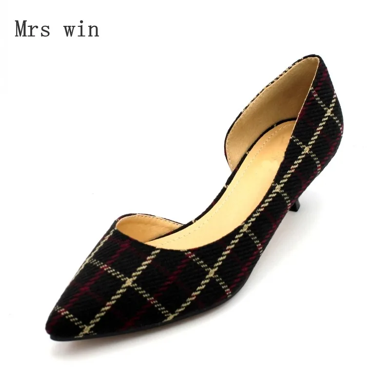 

2018 New Shoes Women Fashion Female Pumps Shallow Low Heel Slip-On Shoes Ladies Shoes Thin Heels Work Footwear Plus Size Black
