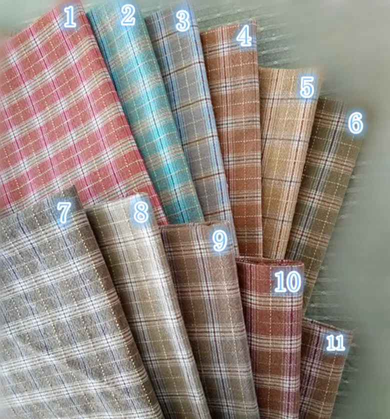 Plaid Japanese Yarn Dyed Cotton Fabric for Basic Patchwork Purse Sewing