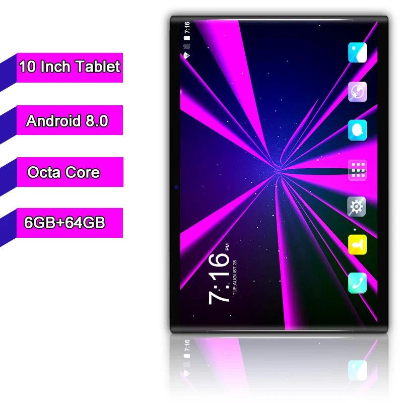 

Free shipping 10.1 inch tablet pc Android 8.0 Octa core 6GB+64GB 8MP camera 1280*800 IPS Dual SIM Card WIFI GPS tablets 10"+Gift
