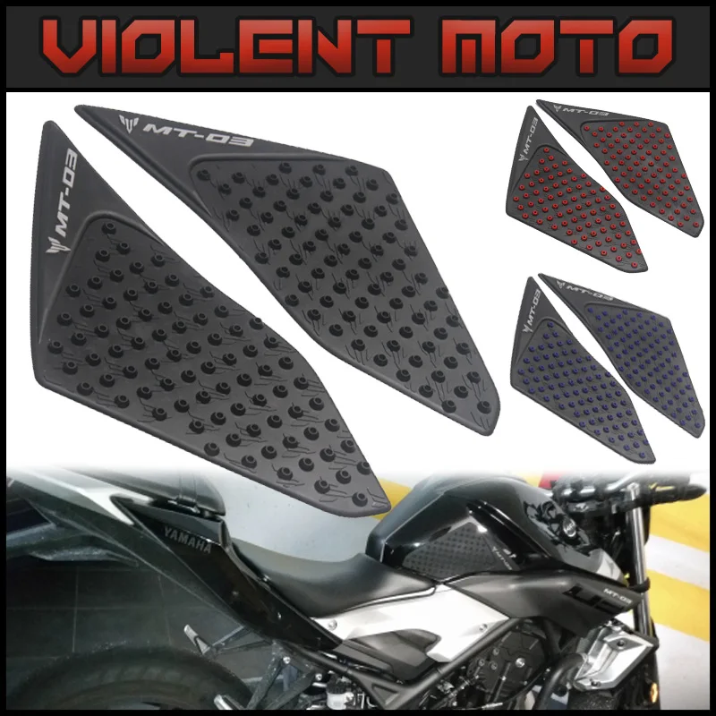 For Yamaha MT-03 2015-2016 Motorcycle Protector Anti slip Tank Pad Sticker Gas Knee Grip Traction Side 3M Decal Blue