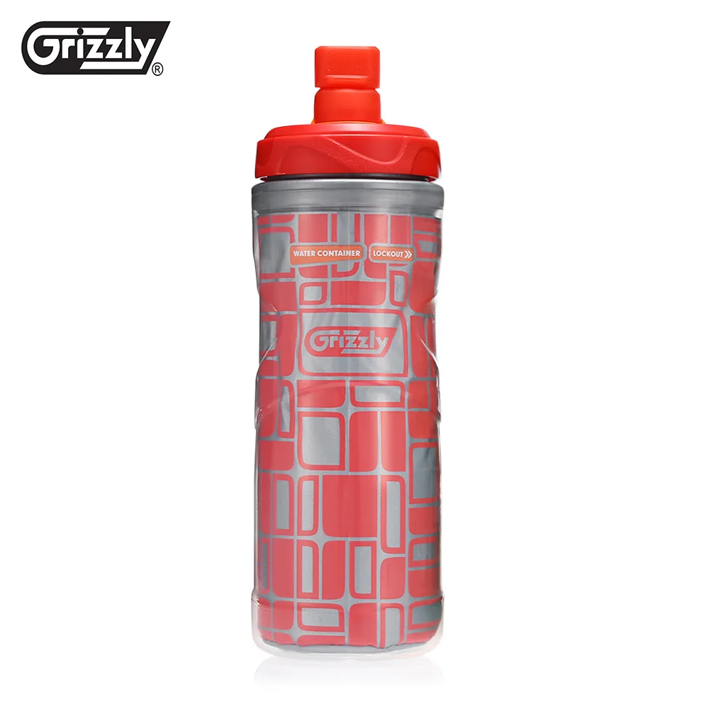 

Grizzly ES8004 - CX 600ML BAP-free Reflective Sports Bottle Environmental Rotating Locking Dust-proof Sports Water Bottle