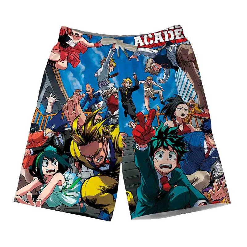 Anime Boku No Hero My Hero Academia Midoriya Izuku 3D Print Beach Shorts Men Women Summer Casual Shorts Luxtees (11)