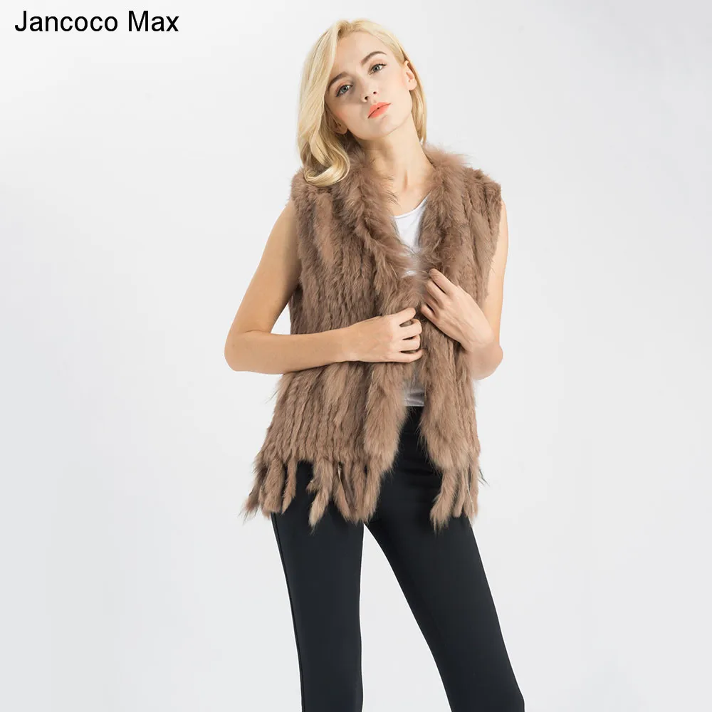 Жилет из натурального меха кролика 17 цветов E1000|raccoon dog fur|real furvest rabbit |
