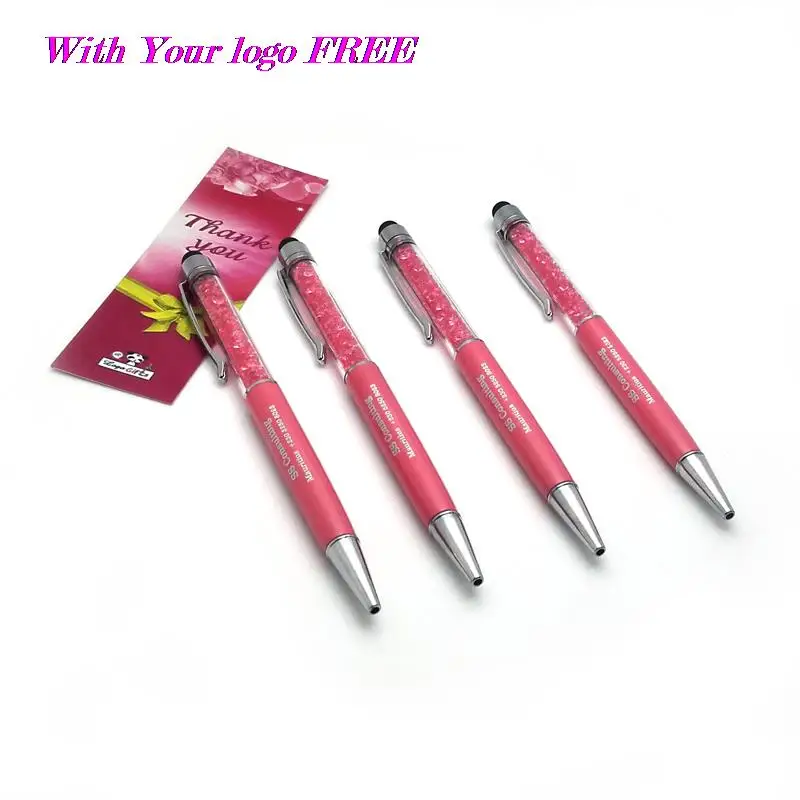 

2015 New Arrival Crystal Diamond Screen Capacitive Touch Stylus Pen for Universal Capacitive Pad Tablet+Ball Point Write Pen