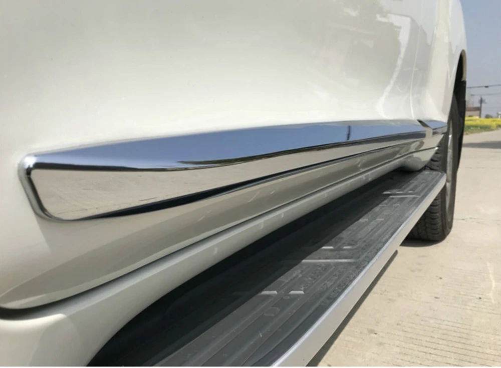 

MONTFORD For Toyota Cruiser Prado FJ150 2018 ABS Chrome Side Door Body Moulding Trim Molding Strip Liner Protector Cover 4Pcs