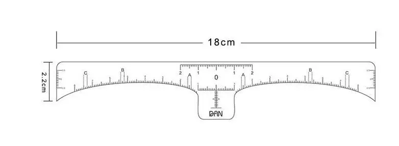 100 шт./лот одноразовые точной постоянный Макияж бровей Инструменты для бровей правителя измерения Стикеры для татуировки