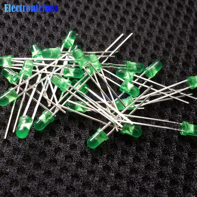 

100Pcs LED 3MM GREEN COLOR GREEN LIGHT Super Bright