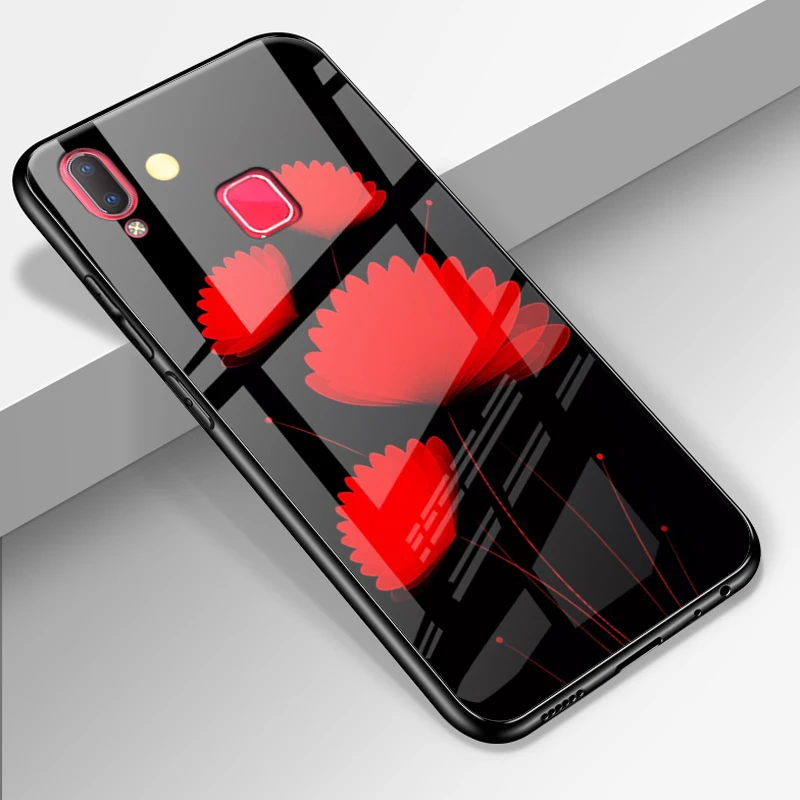 Закаленное Стекло Крышка для vivo y91 чехол capa Мягкий силиконовый чехол жесткий чехол для vivo y 91 чехол vivo y91 V1807 чехол Защитный чехол для телефона