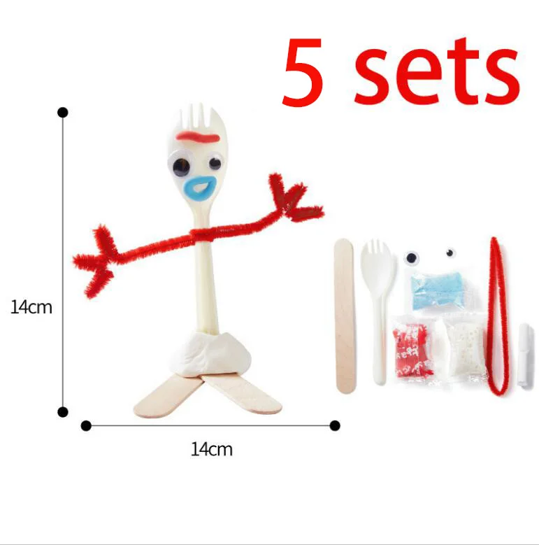 Toy Story 4 Buzz Lightyear Forky Alien Woody Kid Craft Handmade Art DIY Forky Action Figures Toys Kid Educational Toys