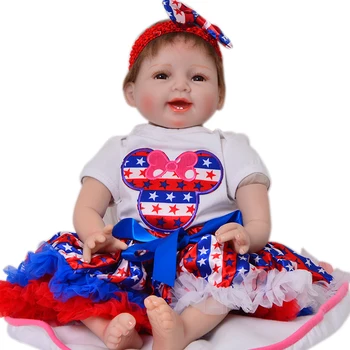 

22 Inch 55cm Handmade Silicone Reborn Baby Dolls Realistic Looking Newborn bb girl bebes reborn Toddler Birthday Gift toys
