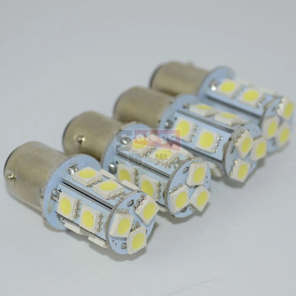 Safego 10 шт. P21W 1156 1157 светодиодный Поворотная сигнальная лампа 5050 13 SMD S25 BAY15D BA15S автомобильный тормозной фонарь светильник s парковка светильник 12V белого цвета