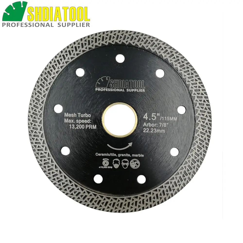 Dia 4"/ 4.5"/ 5" Hot pressed sintered Mesh Turbo Diamond Saw blades porcelain tile Cutting Disc marble circular saw blade