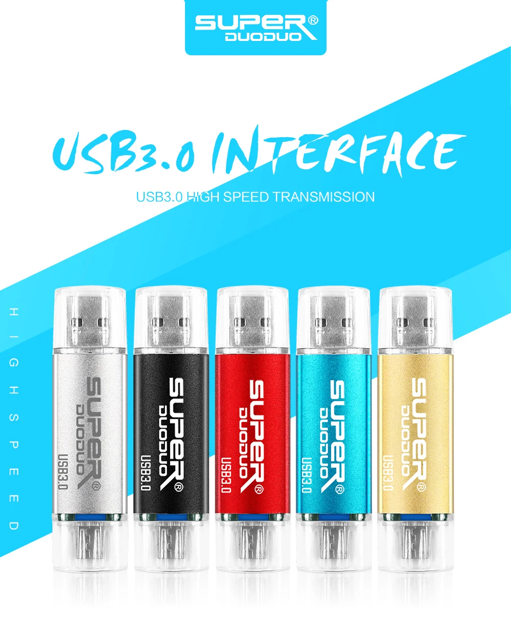 Розничная посылка OTG USB флеш-накопитель usb 3,0 флеш-накопитель 16 ГБ 32 ГБ 64 Гб 128 ГБ флеш-накопитель для телефона/планшета/ПК высокоскоростная карта памяти