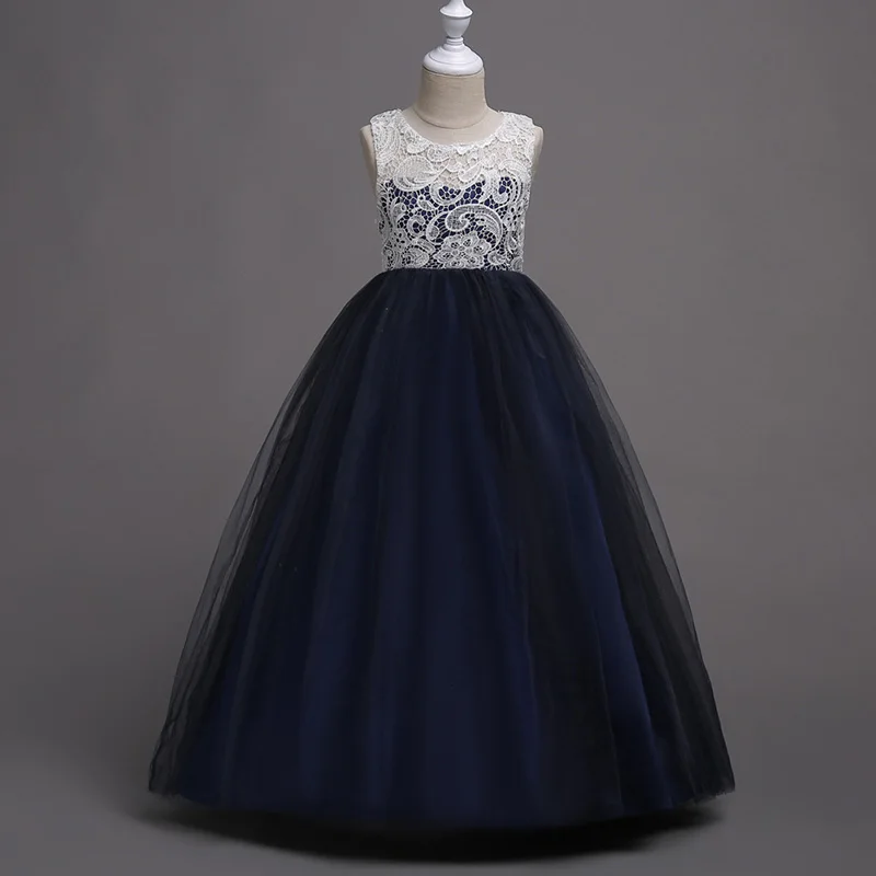 

New Flower Girls Party Dress Embroidered Formal Bridesmaid Wedding Girl Christmas Princess Ball Gown Kids Vestido
