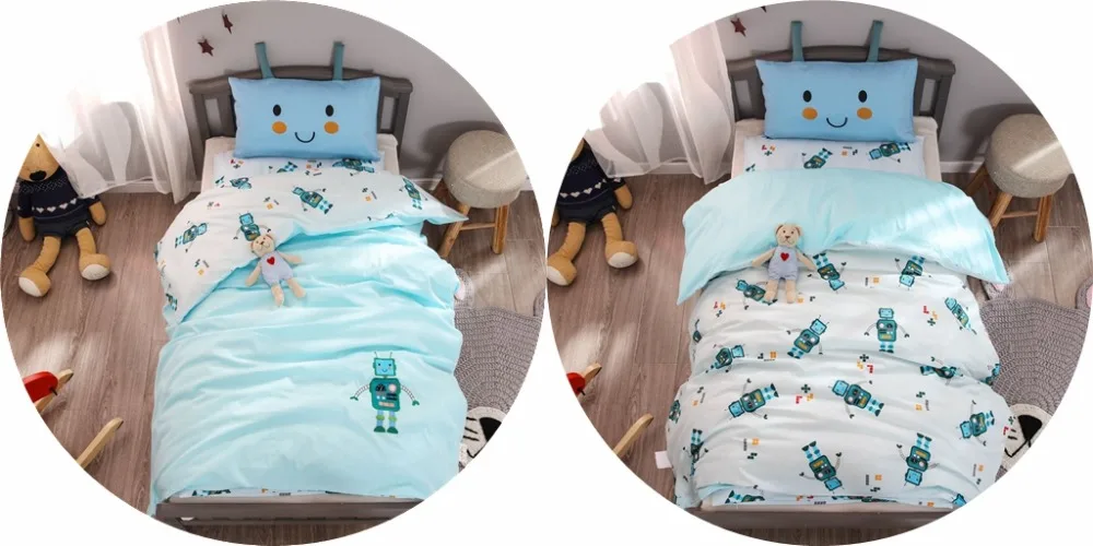 2pcs a set crib bedding set 120x150cm duvet cover 30x50cm pillowcase for baby bed children's bed 100%cotton cute princess style embroidery cartoon design (3)