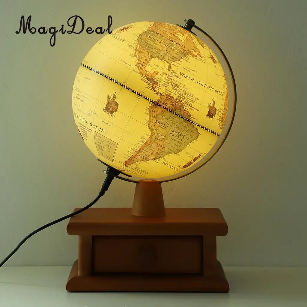 

LED Desktop World Globe Earth Map Globe with Stand for Office Home Decoration School Educational Supplies