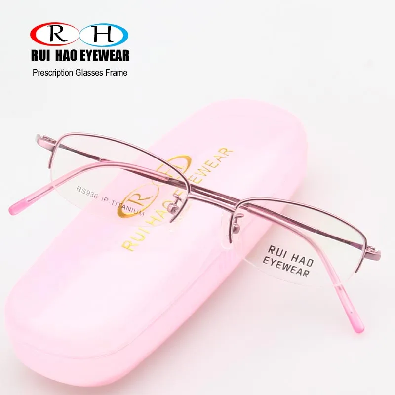 

Super Light Titanium Glasses Frame KIDS Eyeglasses Frame Small Size Eyewear Frames Half Rimless Spectacles RS936