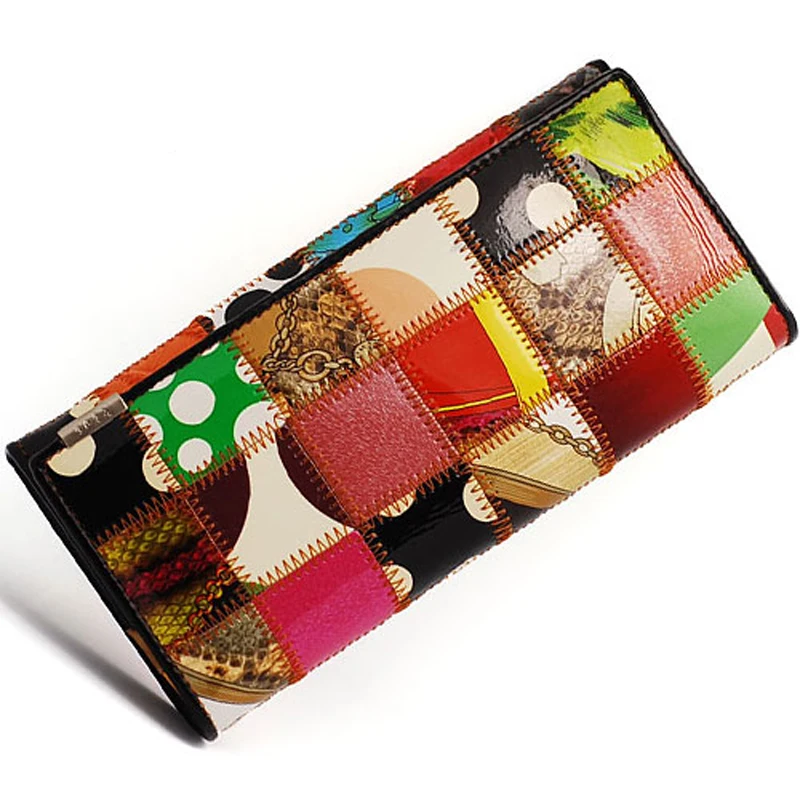 

Lattice Wallet Female Fashion Geniuen Leather Cowhide Stitching Women Wallet Card Holder Long Purse Money Designer Pocket