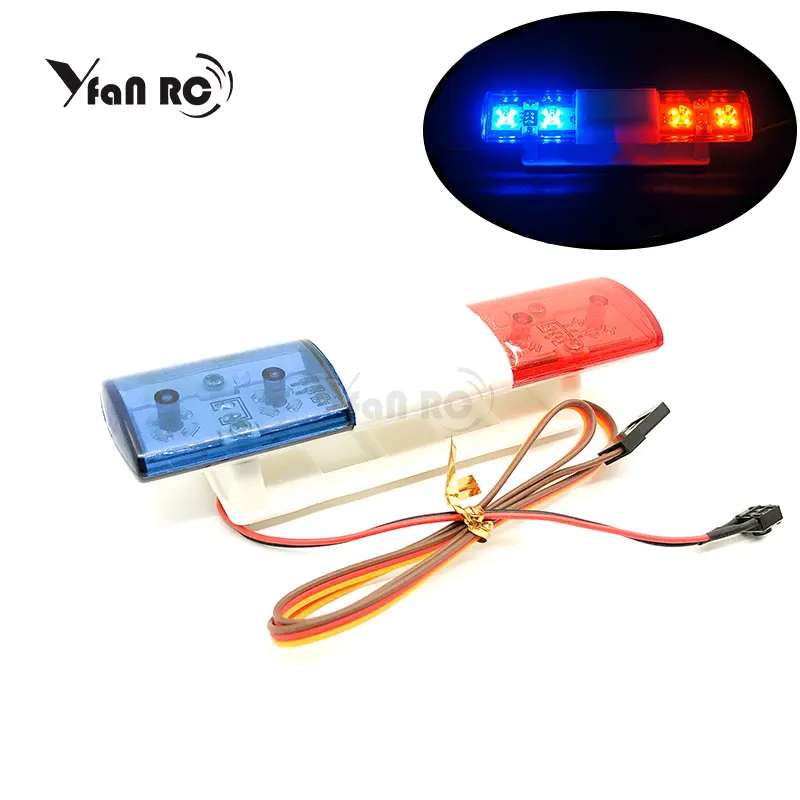 

Free Shipping RC Car Accessories Led Police Flash Light Alarming Light for 1/10 HSP Axial SCX10 TRX4 D90 RC Car Parts F173