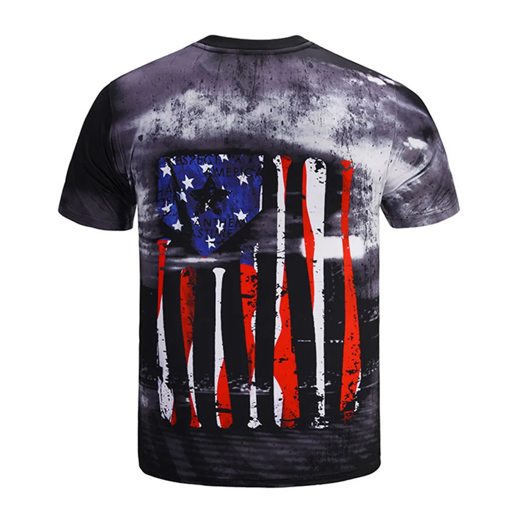 Womail футболки Короткие Для мужчин t \ x2dshirt 3D напечатанный американский футболка с
