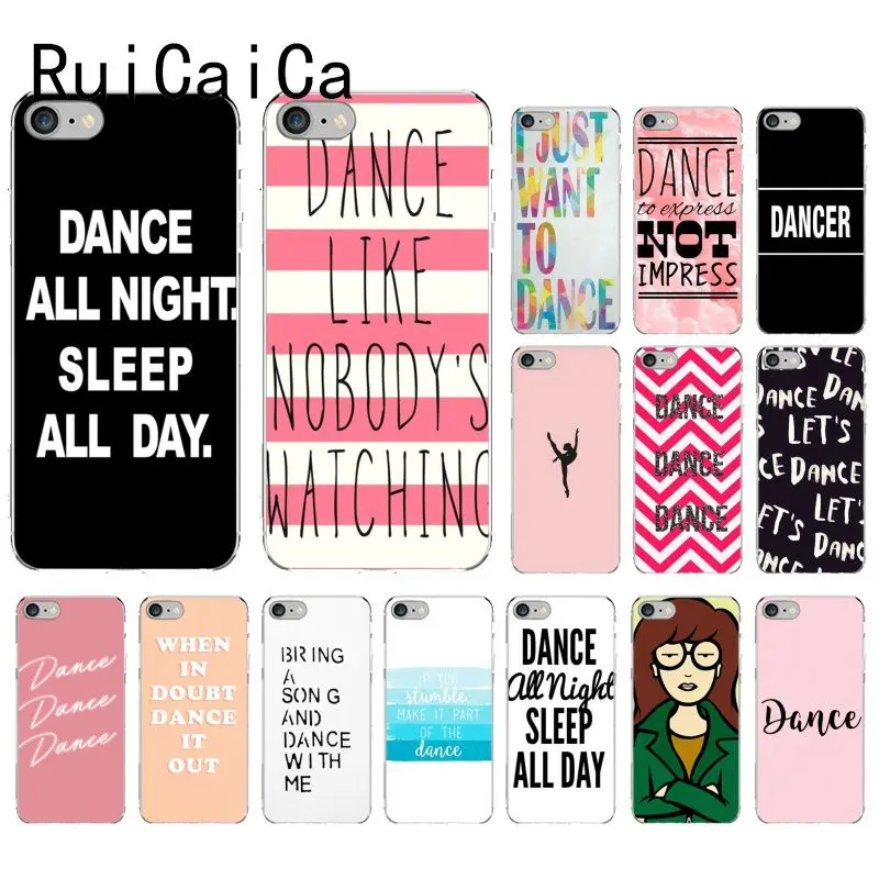 

RuiCaiCa Dance all night sleep all day Colorful Cute Phone Case for iPhone 8 7 6 6S Plus X XS MAX 5 5S SE XR 10 Cases