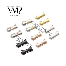 Rolamy 13, 17, 19, 20, 22 мм, браслет для часов из нержавеющей стали, серебряный, полированный, загнутый конец, 2 шт., для ремешка, часы