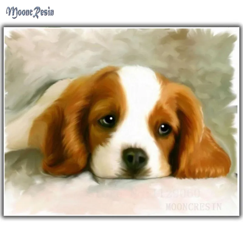

Diy Diamond Painting Cross Stitch Dog Resting On The Ground Needlework 3D Diamond Embroidery Full Round Mosaic Decoration Resin