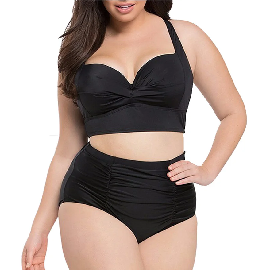 FORUDESIGNS 5XL Bikinis High Waist Swimsuit Women 2018 Bikini Set Black Plus Size Swimwear Vintage Beach Push Up Bikinis 4XL FORUDESIGNS 5XL Bikinis High Waist Swimsuit Women 2018 Bikini Set Black Plus Size Swimwear Vintage Beach Push Up Bikinis 4XL