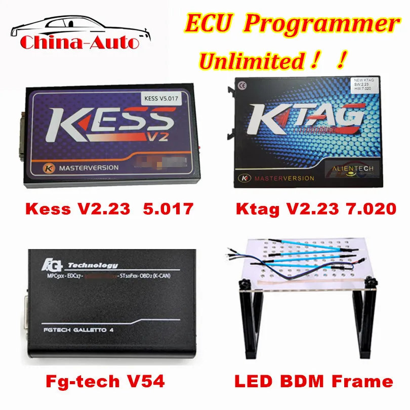 Новый KESS V5.017 V2.23 + KTAG V7.020 FG TECH V54 светодиодный программатор BDM без жетонов