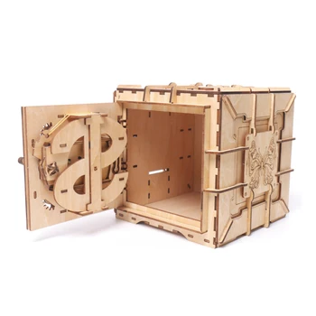 

3D Puzzles Wooden Password Treasure Box Mechanical Transmission Puzzle Ukraine Model Valentine's Day Creative Adults Gifts Grow